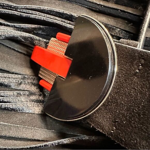 Ralph Lauren Collection Fall 2011 Black Suede Art Deco Inspired Buckle Belt - Picture 13 of 14